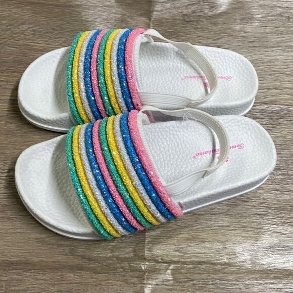 Tommy Bahama Rainbow Glitter Slides - Picture 2 of 8